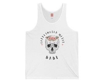 Camiseta unisex de tirantes con el logotipo de CaffeinatedMetalBabe