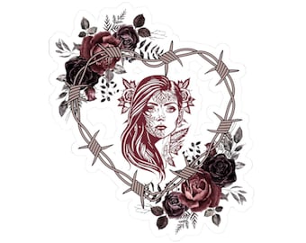 Pegatinas troqueladas - Mujer Flor