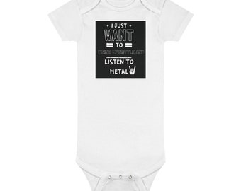 Bebé Manga Corta Onesie®- Biberón y Metal