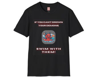 Camiseta Nada con tus demonios / Humor negro divertido