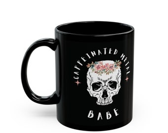 Taza de metal con cafeína para bebé / Negra 11 oz 15 oz