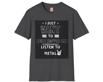 Camiseta de café y metal / Camiseta de música heavy metal