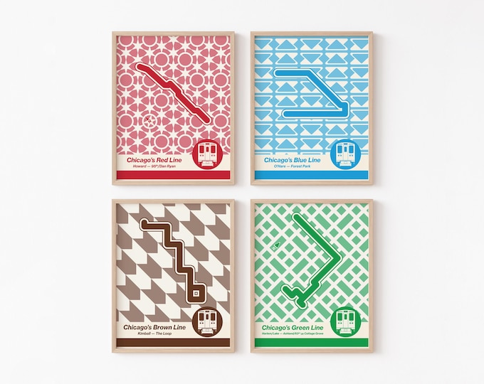 Chicago 'L' Train Art Print: Retro Subway Poster