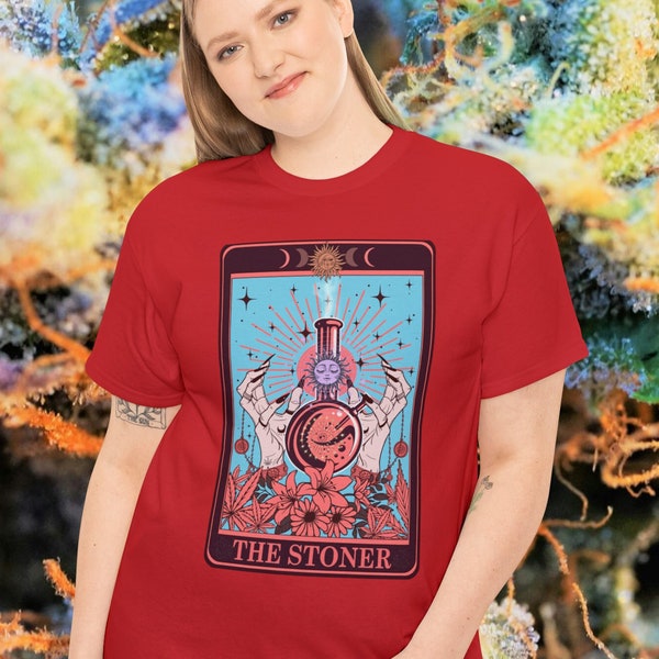 CELESTIAL STONER MARIJUNA Tarot TShirt, Cannabis Shirt, Stoner Graphic Tee, Stoner Tarot Card, Gift For Stoner, 420Gift, Celestial TarotCard