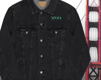 PICKLEBALL EMBROIDERED Unisex Jean Jacket - Pickleball Player Gift - Pickleball Denim Jacket - Pickleball Fashion Embroidery Athlete Coat