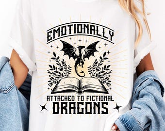 Celestial Dragon Shirt - Emotionally Dragons Graphic Tee - Sunburst Moon Fantasy Witchy Gothic Dragon Comfort Color T-Shirt - Magic Book Top