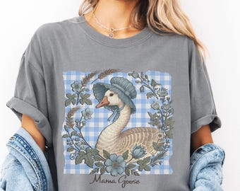 Mama Goose Comfort Colors T-Shirt - Vintage Floral, Boho Mutter Geschenk
