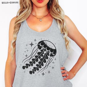 Celestial Jellyfish Y2K Tank Top - Bella Canvas Sleeveless Tank - Marine Sea Creature Ocean Animal Jellyfish Unisex Shirt - Ocean Lover Gift