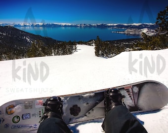 Lake Tahoe Snowboarder Selfie Print – Winter Ski Resort (Digital Download)