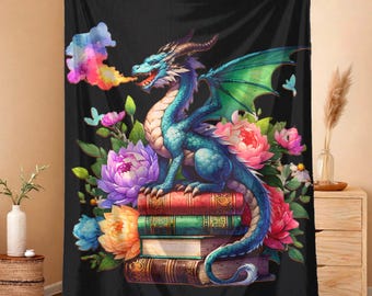 Coperta a forma di drago Castlecore - Coperta a forma di drago libresco Fairycore - Coperta per amanti dei libri - Drago decorativo mistico medievale fantasy Renfaire