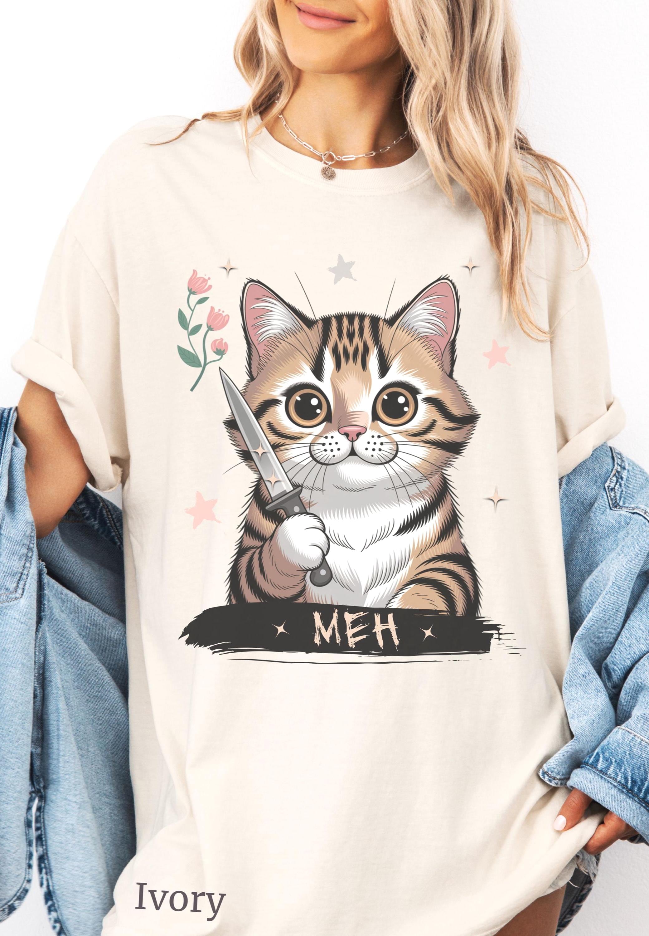 Stabby Tabby Cat Comfort Colors Tee - Funny Alt Girl Shirt - Etsy