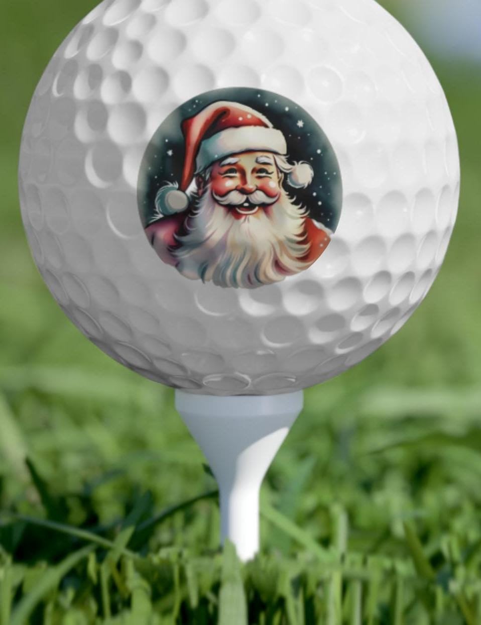 Vintage Santa Christmas Golf Balls - Gift Golf Men - Xmas Gift