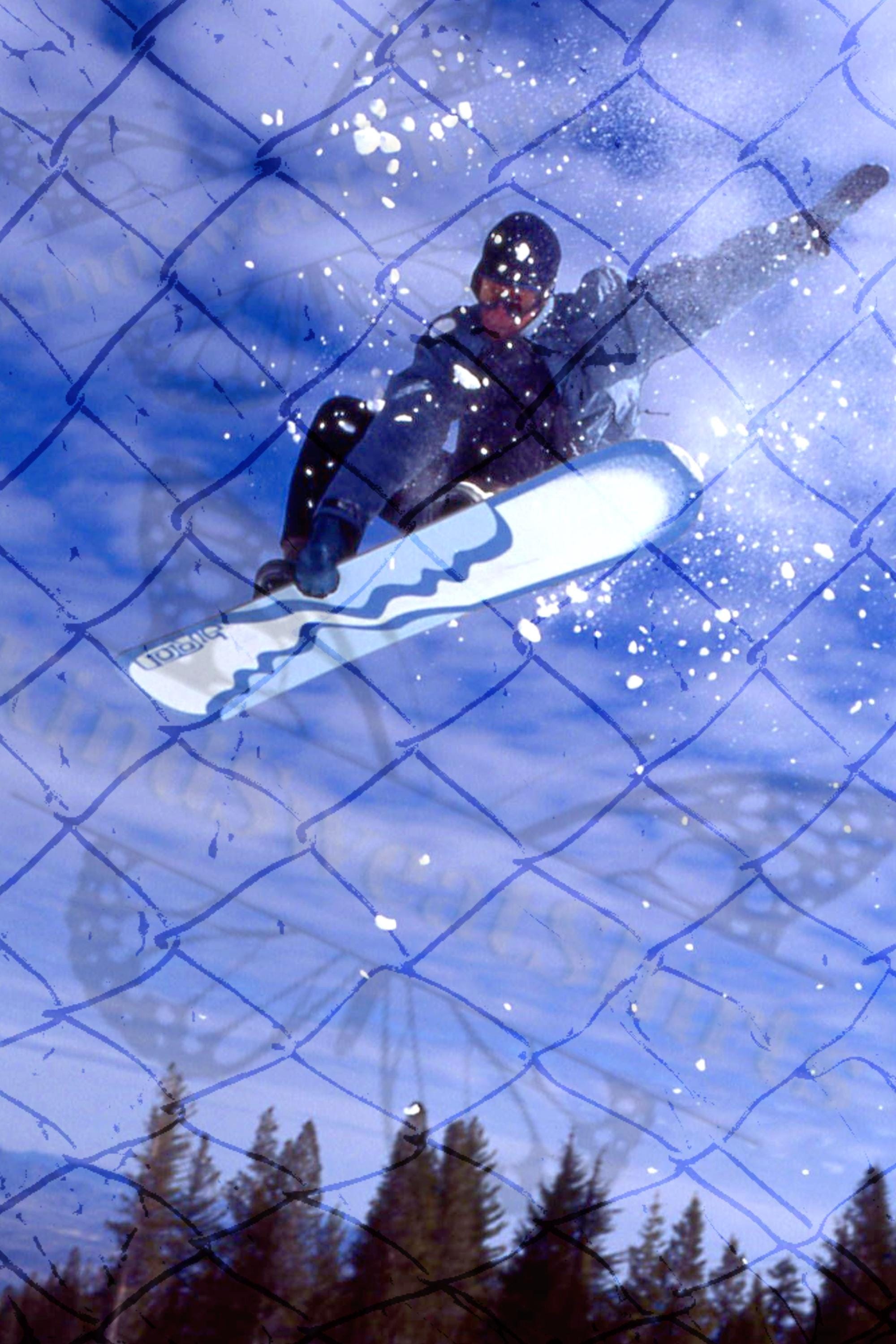 90s Extreme Snowboard Print | Halftone Winter Sports Photo