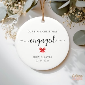 Engagement Christmas Ornament ,Personalized First Christmas Keepsake -Engaged Christmas Gift 2024 Christmas gift,Engagement Announcement
