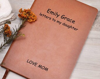 Journal Lettres à ma fille, livre de souvenirs de noms personnalisé, carnet de notes, cadeau de shower de bébé fille pour nouvelle maman journal de grossesse personnalisé