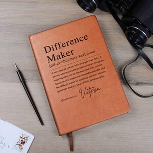 Diario personalizado que marca la diferencia Regalo personalizado que marca la diferencia Definición de que marca la diferencia Regalo de agradecimiento para mentores Presente para líderes