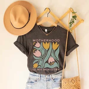 Motherhood Is My Ministry Shirt, Christian Mom Shirt, Faith Based Shirt, Homeschool Mom Shirt, Homemaker Shirt, Cute Religious Mama T-shirt