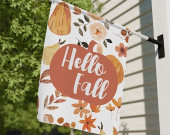 Hello Fall Garden Flag, Thanksgiving Garden Flag, Fall Garden Flag, Seasonal Garden Flags, Autumn Home Banner, Pumpkin Season Yard Flags