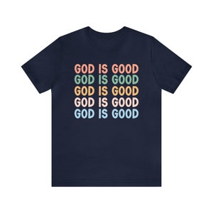 God Is Good Shirt, Faith Based Clothing, Boho Christian Shirts, Worship Shirt, Bible Study Gift, Chosen Shirt, Pray Shirt, Christian Merch Navy