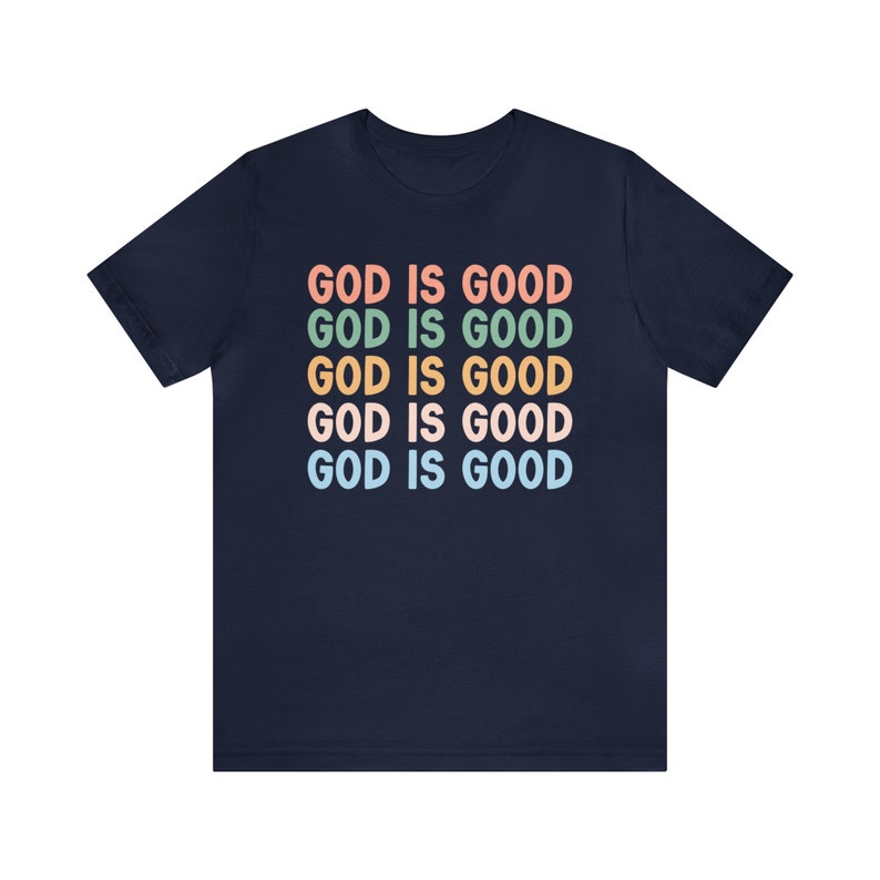 God Is Good Shirt, Faith Based Clothing, Boho Christian Shirts, Worship Shirt, Bible Study Gift, Chosen Shirt, Pray Shirt, Christian Merch Navy