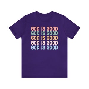 God Is Good Shirt, Faith Based Clothing, Boho Christian Shirts, Worship Shirt, Bible Study Gift, Chosen Shirt, Pray Shirt, Christian Merch Team Purple