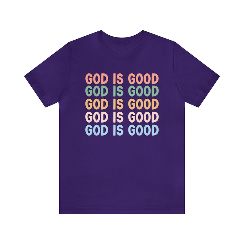 God Is Good Shirt, Faith Based Clothing, Boho Christian Shirts, Worship Shirt, Bible Study Gift, Chosen Shirt, Pray Shirt, Christian Merch Team Purple