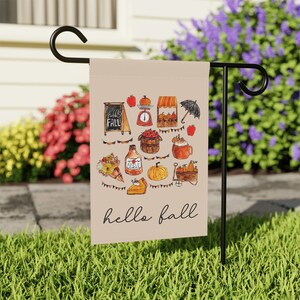 Hello Fall Garden Flag, Autumn Garden Flag, Fall Garden Flag, Pumpkin Season Yard Flag, Thanksgiving Flags, Harvest Porch Decor, Welcome image 6