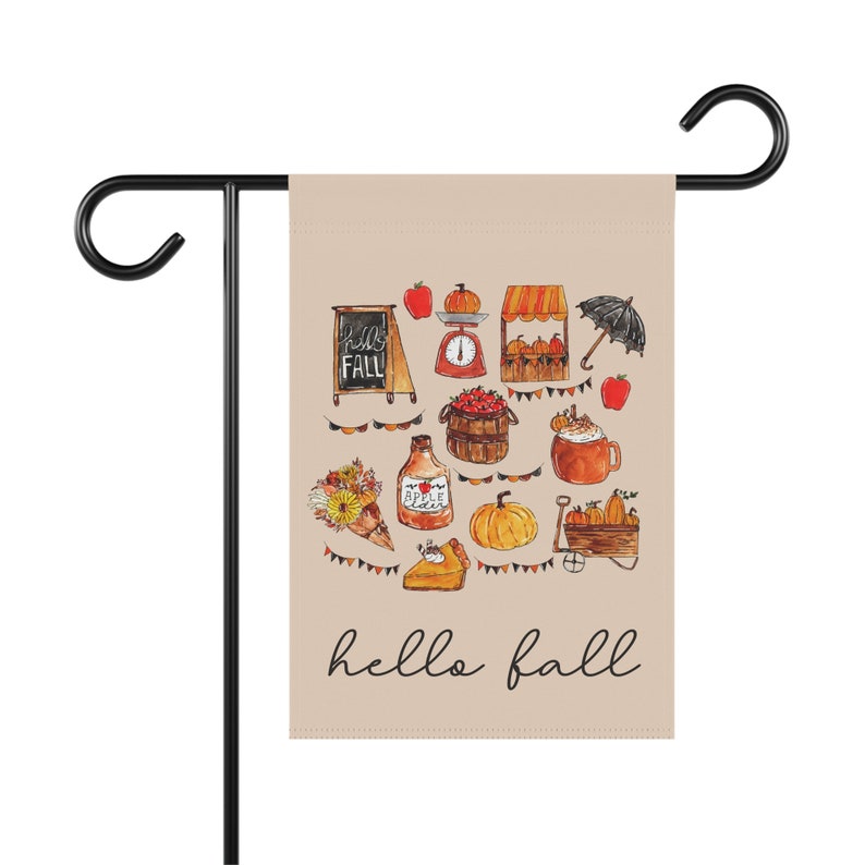 Hello Fall Garden Flag, Autumn Garden Flag, Fall Garden Flag, Pumpkin Season Yard Flag, Thanksgiving Flags, Harvest Porch Decor, Welcome image 4
