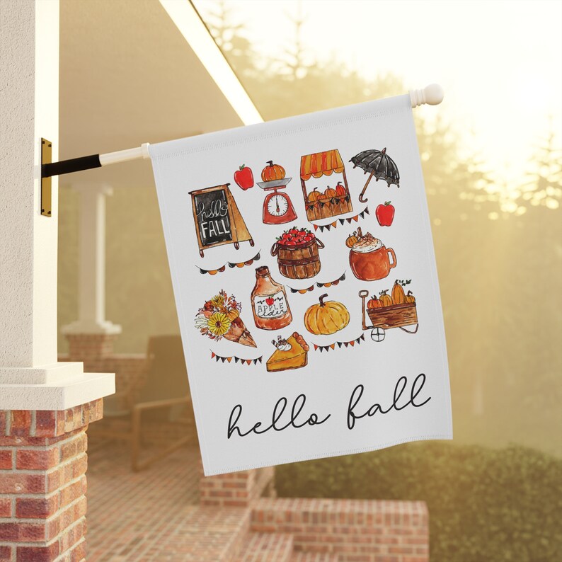 Hello Fall Garden Flag, Autumn Garden Flag, Fall Garden Flag, Pumpkin Season Yard Flag, Thanksgiving Flags, Harvest Porch Decor, Welcome image 7