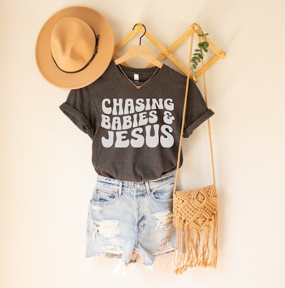 Chasing Babies and Jesus Shirt, Christian Mom Shirt, Christian Mother's Day Shirt, This Mama Prays Shirt, Christianity Shirt, Faith Based