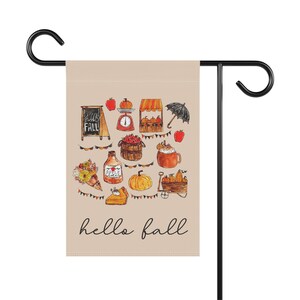 Hello Fall Garden Flag, Autumn Garden Flag, Fall Garden Flag, Pumpkin Season Yard Flag, Thanksgiving Flags, Harvest Porch Decor, Welcome image 5