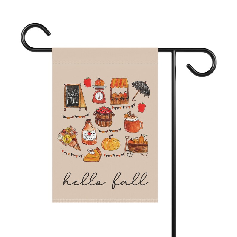 Hello Fall Garden Flag, Autumn Garden Flag, Fall Garden Flag, Pumpkin Season Yard Flag, Thanksgiving Flags, Harvest Porch Decor, Welcome image 5