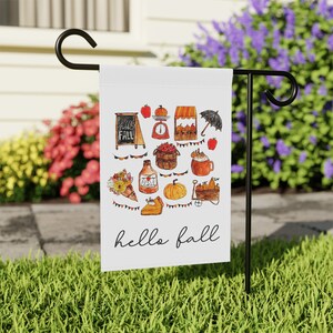 Hello Fall Garden Flag, Autumn Garden Flag, Fall Garden Flag, Pumpkin Season Yard Flag, Thanksgiving Flags, Harvest Porch Decor, Welcome image 6