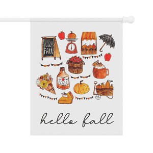 Hello Fall Garden Flag, Autumn Garden Flag, Fall Garden Flag, Pumpkin Season Yard Flag, Thanksgiving Flags, Harvest Porch Decor, Welcome image 8