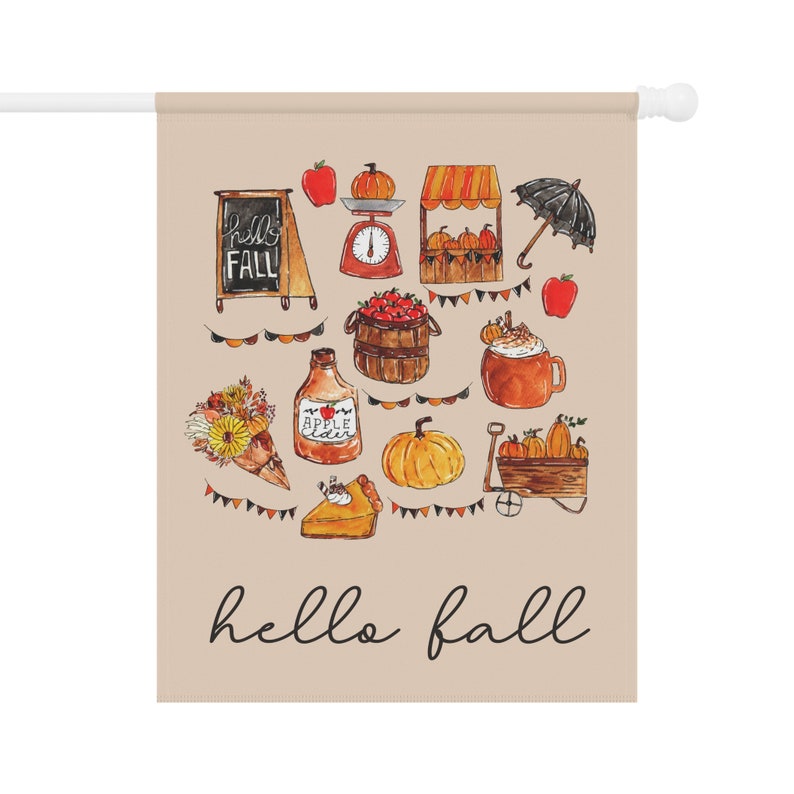 Hello Fall Garden Flag, Autumn Garden Flag, Fall Garden Flag, Pumpkin Season Yard Flag, Thanksgiving Flags, Harvest Porch Decor, Welcome image 7