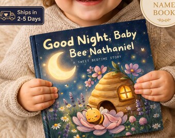 Libro de bebé personalizado con nombre, regalo de primer cumpleaños para niños, niña, nieto, baby shower, libro de cuentos infantil personalizado para la hora de dormir, recién nacido
