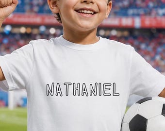 Camiseta infantil personalizada con nombre / Body o camiseta personalizada con nombre / Regalo para bebé o niño pequeño / Camiseta personalizada con nombre