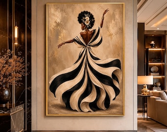 Afro Street Queen Wall Art Print, Black Woman Fashion Poster, Modern Afrocentric Decor, Stylish Urban Artwork, Digital Download