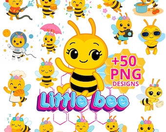 Cute Bee Clip Art Bundle, Tiny Bee, Little Bee, Plim Plim, 1st Bee Birthday, Little Bee Plim Plim Digital File, Stickers,Little Bee Birthday