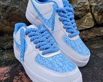 Custom Nike Air Force 1 Butterfly Drip Rope Laces 🦋💧💗#fyp #foryou #
