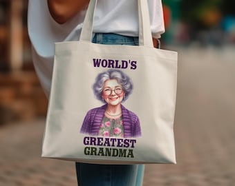 World's Greatest Grandma Tote Bag, Cute Grandma Gift, Grandma Appreciation Bag, Unique Grandma Tote, Perfect Gift for Grandma