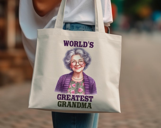 World's Greatest Grandma Tote Bag, Cute Grandma Gift, Grandma Appreciation Bag, Unique Grandma Tote, Perfect Gift for Grandma