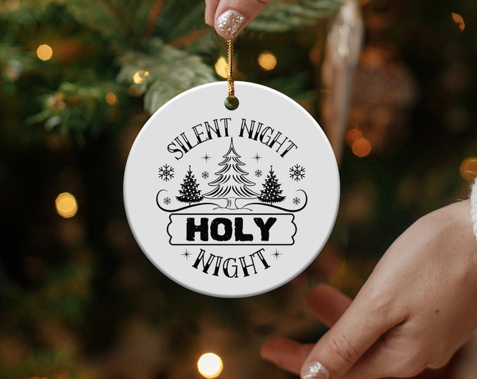 Silent Night Holy Night Ornament Christmas Tree Decor Holiday Decoration Seasonal Home Decor Xmas Gift Keepsake Winter