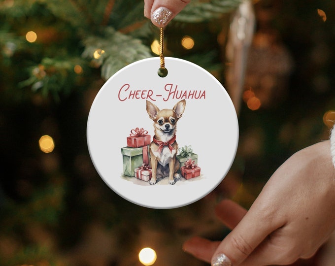Cute Chihuahua Christmas Ornament, Holiday Dog Gift, Festive Pet Lover Decor, Perfect Xmas Tree Decoration, Pet Holiday Keepsake