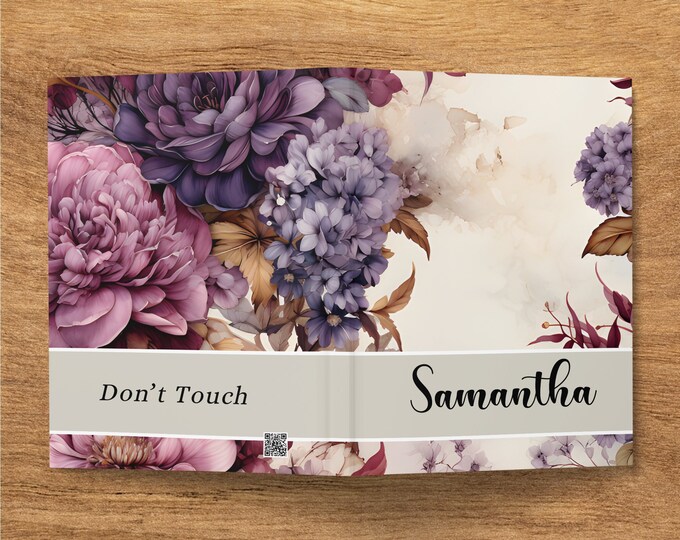 Hardcover Personalized Journal, Wildflower Customized Notebook for Women, Custom Notebook For Mom, Mother, Gigi, Aunt, Sister