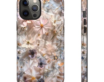 Pressed Flowers  iPhone 15 14 13 Pro Max Plus Case, Boho Wildflowers Cottagecore iPhone, Flower Garden Lover, Gift For Her, Botanical iPhone