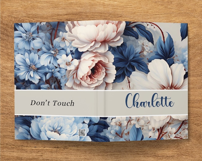 Wildflower Hardcover Personalized Journal, Customized Notebook for Women