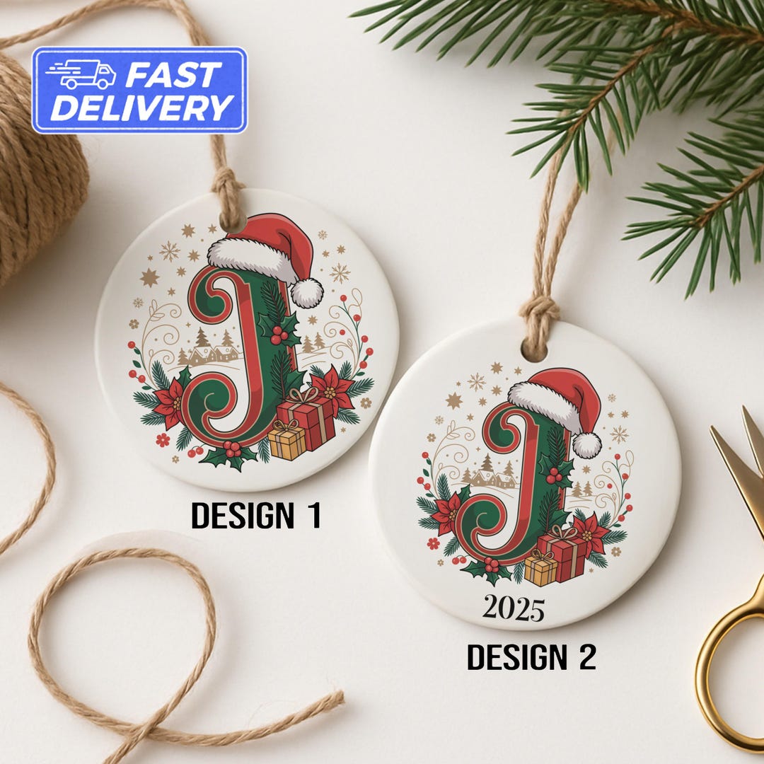Letter J Ornament, Custom Name Ornament, Initial Ornament, Monogram