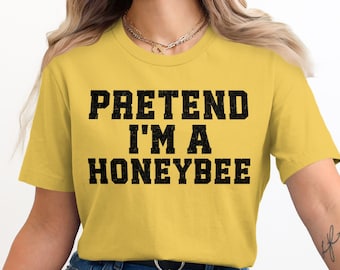 Family Matching Halloween T-Shirts & Bodysuit, Pretend I'm a Custom Text Lazy Halloween Shirt, Funny Graphic Tee in Yellow, Spooky Season