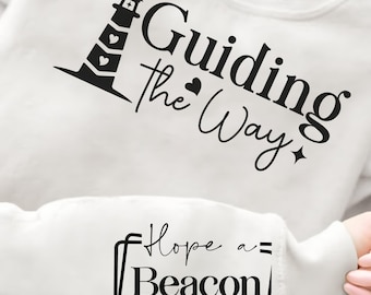 Guiding the Way Religious Sleeve Print Sweatshirt gift for Women's Christian Sweater Faith Comfort Spiritual Apparel Scriptural Catholic